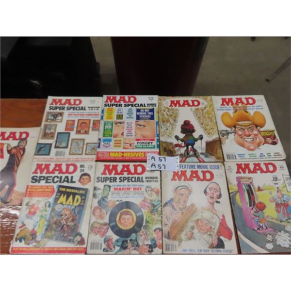 9 MAD Magzines 70's & 80's