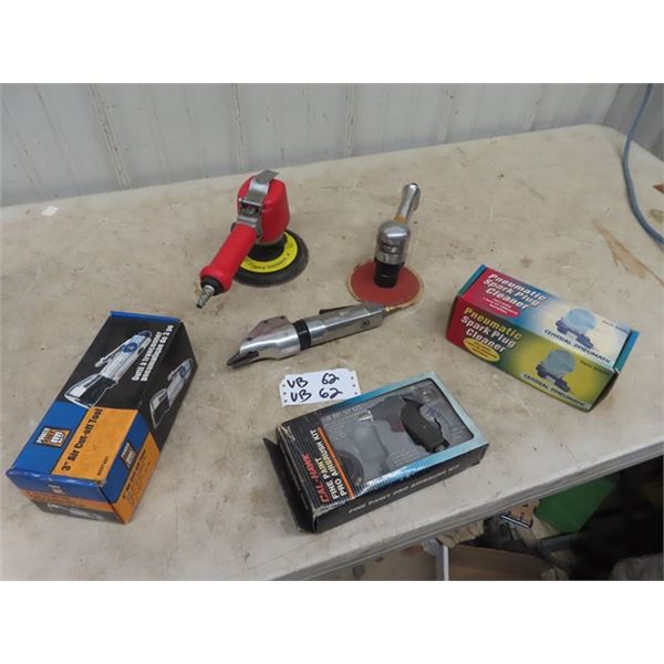 6 Air Tools- Nibbler, Die Grinder, Spark Plug Cleaner, Airbrush Kit, & More!