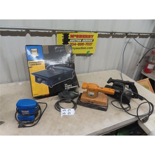 Power Fist Tile Saw, Belt Sander, & 2 Vib Sander