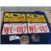 Image 1 : 2 -1957 MB License Plates, & 2 Canada Federal License Plates CAA Tag & Defensive Driver Tag