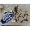 Image 1 : Modern Porc Ford Parts Sign 11" x  16" Coleman Blow Torch, & Old Wrenches