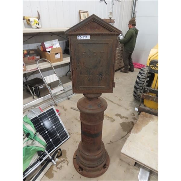 Cast Fire/Police Call Box 64" W Cast Stand With the City of Wpg Logo on Base