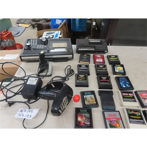 Colecovision System w Controllers & 17 Games Pac Man DK , Berzerk, & More