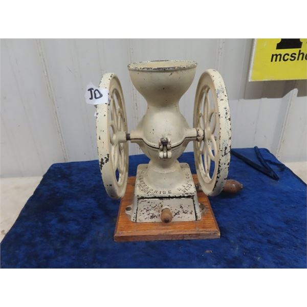 Cast Double Wheel "Enterprise" Coffee MIll/Grinder 12" Tall