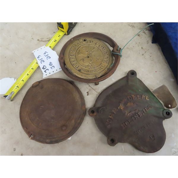 3 John Deere Implement Castings - Embossed