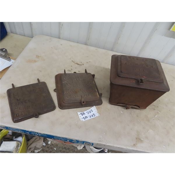 P& P Seed Box w Cast Embossed Lids & 2 Cast Embossed Lids Both Hayes Plant Co