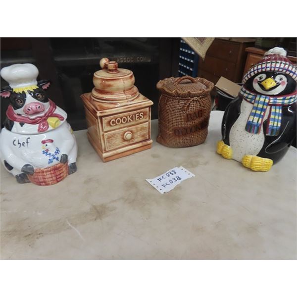 4 Ceramic Cookie Jars