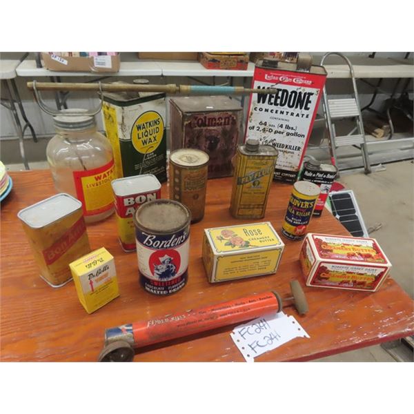 15 Vintage Med Tins & Polish, Waxes, Butter Plus More