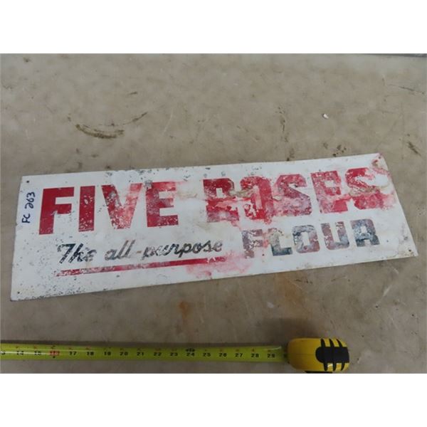 Five Rose Flour Metal Sign 9" x 27.5"