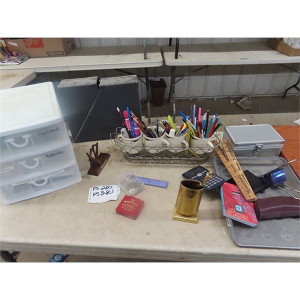 (PS) Various Office Supplies, Pens, Rulers, Calculators, Organizers Plus