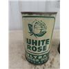 Image 2 : 2 Oil Cans 1 North Start William Penn Motor Oil w Product Never Opened & White Rose Motor Oil w Prod