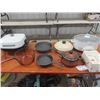 Image 1 : (PS) Vintage Kitechenware, Vision Pots, 2 Cast Iron Frying Pans, Enamel Pots & Frying Pan, Skillet, 