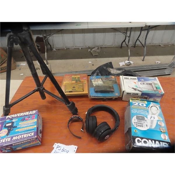 (PS) 3 Vintage Cameras , Optex, Concord, & Mustek Conair Clippers, Tripod, Aquarium Pump Plus