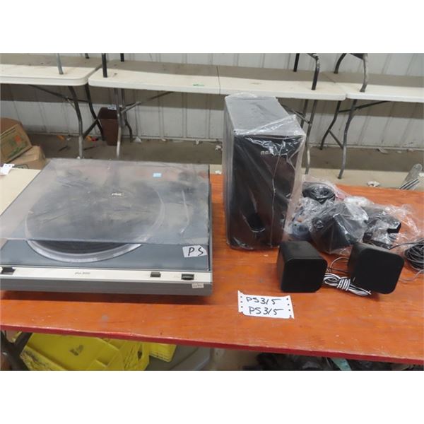 (PS) Sony Blue Ray Home Theatre Speakers, Plus 200 Turntable