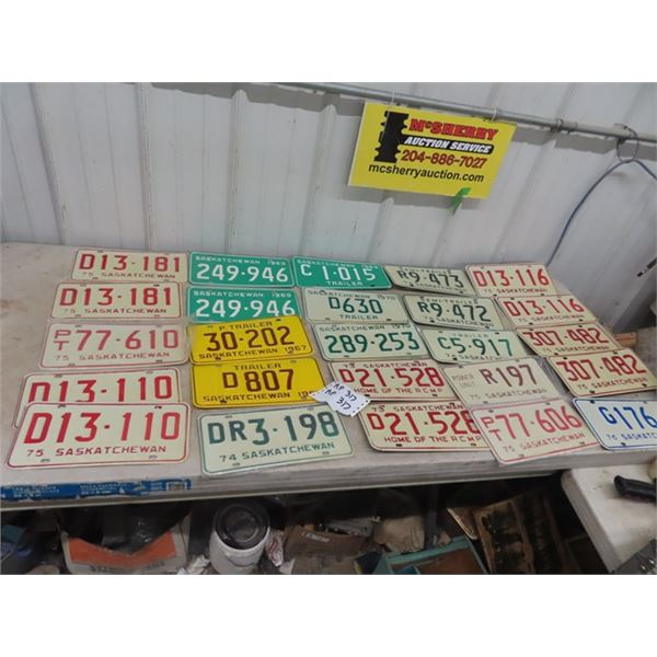 Approx 25 SK License Plates