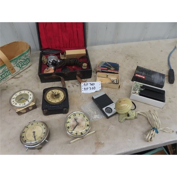 Vintage Massage Instrumewnts, Transistor Radio, Alarm Clock Plus More!