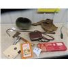 Image 1 : Damaged Army Helemt, Gun Cleaning Kit, Canvas Bag, Leather Binocular Case, Plus More!