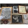 Image 2 : Old Photos, GE Retro Clock, Tibal Masks, Blown Glass Dish, Religious Necklace, & More!