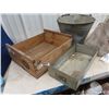 Image 2 : CPR Galv Pail, Fruit Crates, Wooden Tool Box