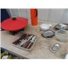 Image 3 : Elec Wok, Flatware, Pyrex, & Some Dishes