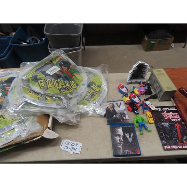 Approx 50 Plus - 18" Batman & Robin Foil Balloons, New Toys, Vikings Season 2 &3 , Spiderman , Hulk 