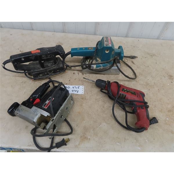 (BD) 4 Power Tools - Jig Saw, 2 Sanders, & Drill