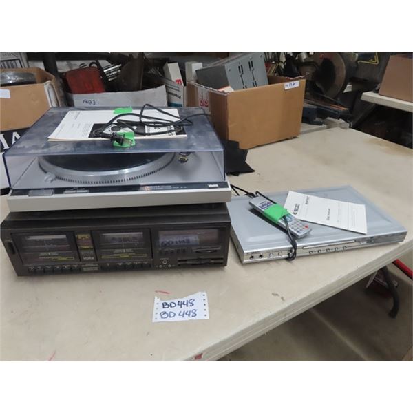 Technics Turn Table, Yorx Tape & Radio Curtis DVD Player w remote