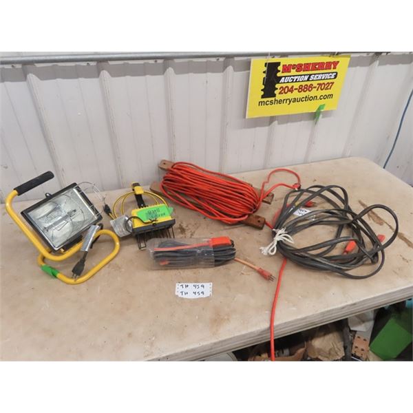 2 Halogen Lights, Ext Cords, Heat Trace