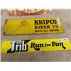Image 2 : 3 Metal Signs - Wpg Tribune 4"x 23", Knipo 6.5" x 22" & Imperial Tobacco - Prevent Forest Fires 17" 