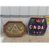 Image 1 : 2 Beer Signs 1) Molson Cdn 21" x 21" & 1) Blatz 22" X 15"
