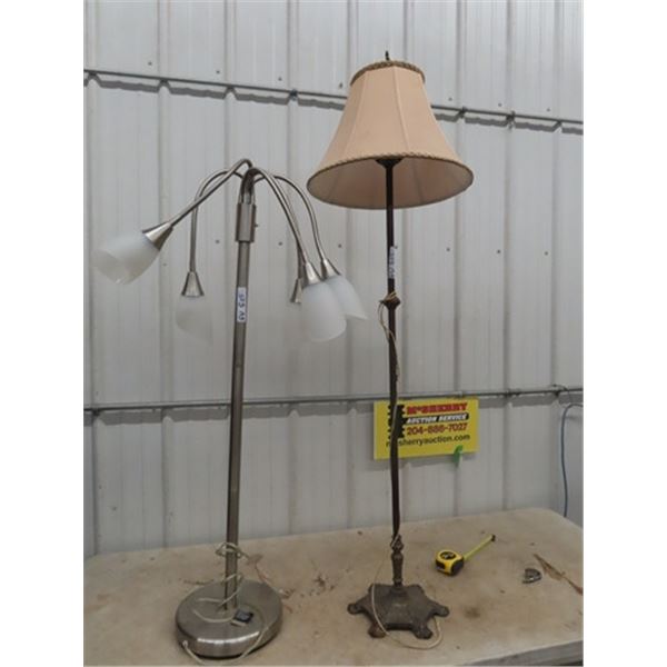 2 Floor Lamps 1) Vintage 1) Modern