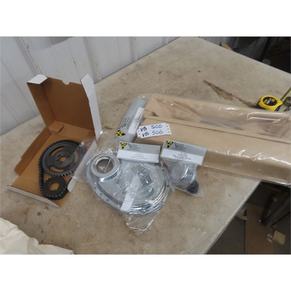 New Auto Parts, Small Block Chevy, Chrome Valve Covers, Timing, Breather