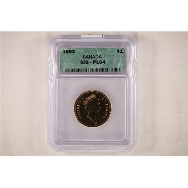 1993 CANADA LOON DOLLAR ICG PL64