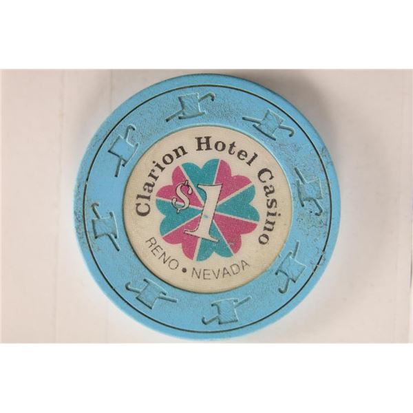 $1 CLARION HOTEL CASINO CHIP RENO, NEVADA