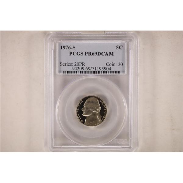 1976-S JEFFERSON NICKEL PCGS PR69 DCAM