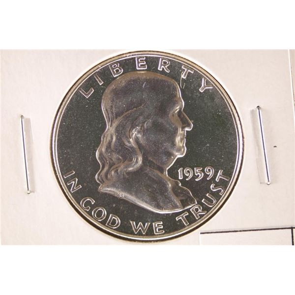 1959 SILVER FRANKLIN HALF DOLLAR BRILLIANT UNC