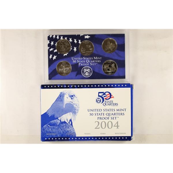 2004 US 50 STATE QUARTERS PROOF SET WITH BOX