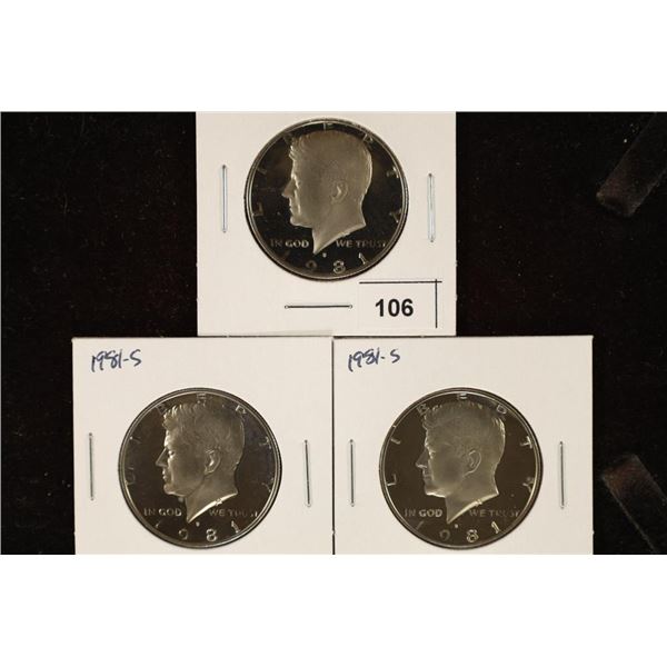 3-1981-S PROOF KENNEDY HALF DOLLARS