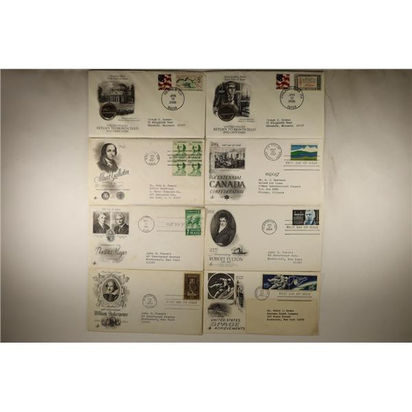 8 ASSORTED 1964-2006 1ST DAY COVERS 2 WITH NICKELS