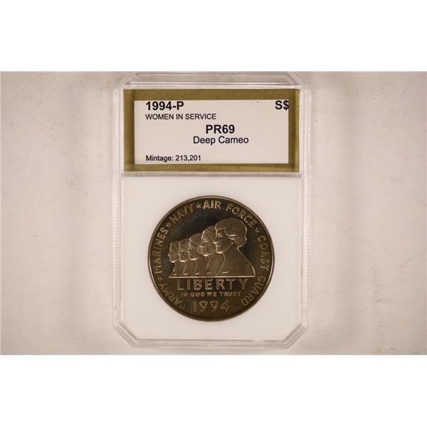 1994-P WOMEN IN SERVICE PROOF DEEP CAMEO SILVER