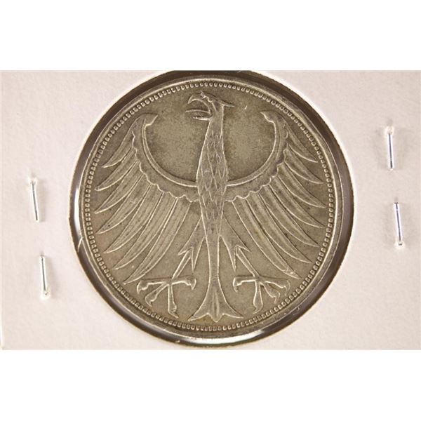 1968-J GERMANY SILVER 5 MARKS