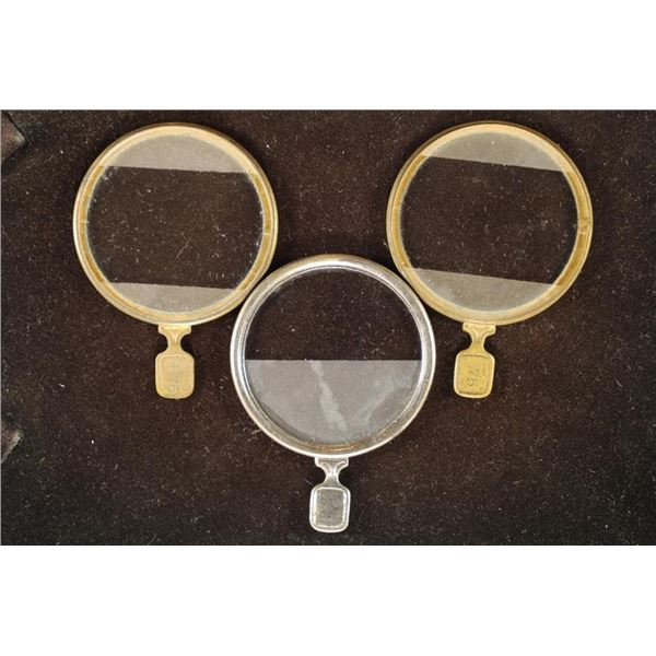 3 VINTAGE OPTICIANS TEST LENSES