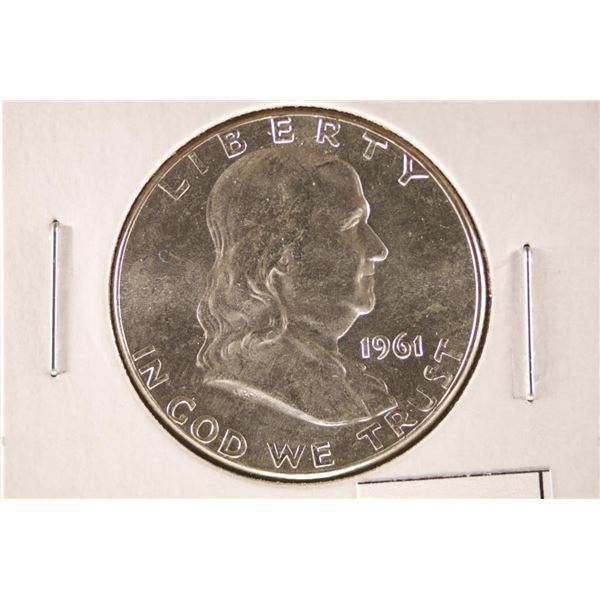 1961 SILVER FRANKLIN HALF DOLLAR BRILLIANT UNC