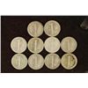 Image 2 : 10 ASSORTED 1920'S MERCURY DIMES