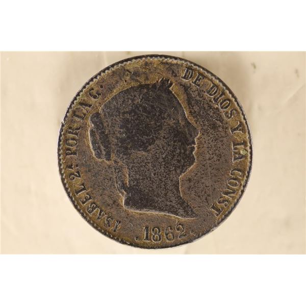1862 SPAIN 25 CENTIMOS