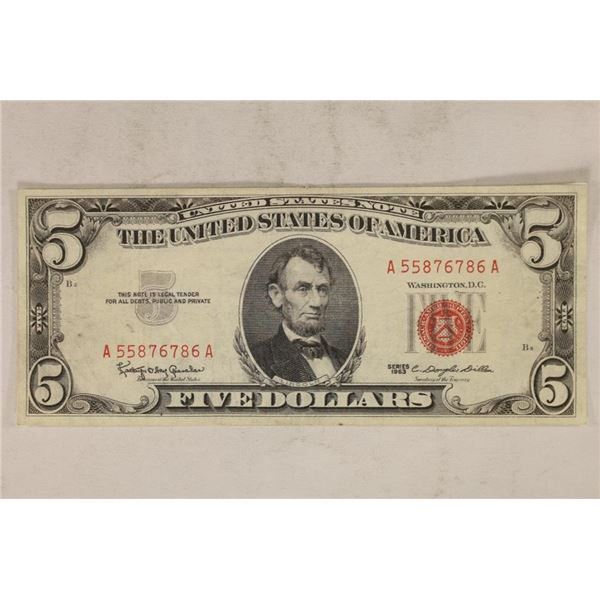 1963 $5 US RED SEAL NOTE