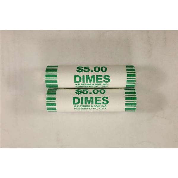 2-$5 ROLLS 2009-D ROOSEVELT DIMES BRILLIANT UNC