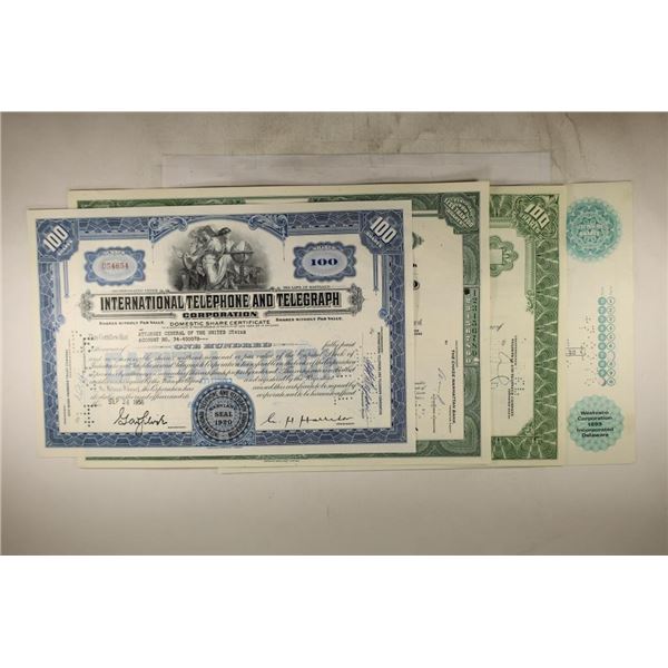 4 STOCK CERTIFICATES, WESTVACO CORP, INTERNATIONAL