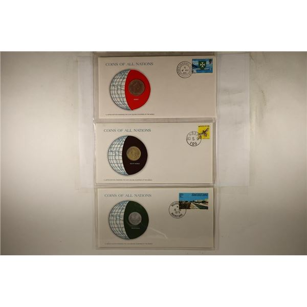 3-LIMITED EDITION COINS OF ALL NATIONS BY THE