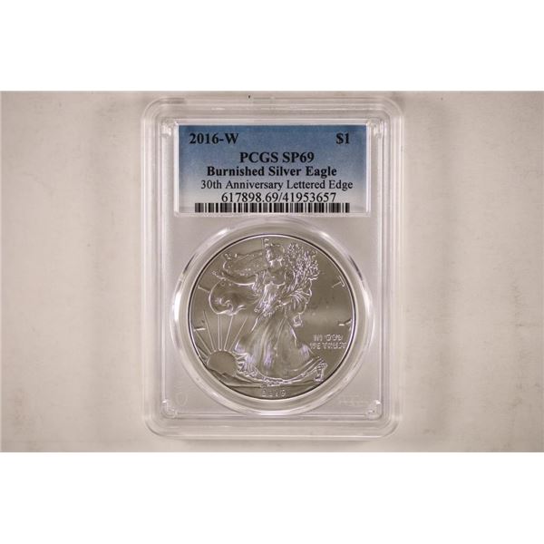 2016-W BURNISHED AMERICAN SILVER EAGLE PCGS